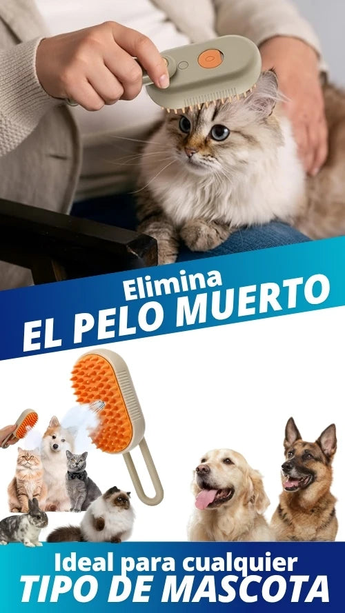 Cepillo de vapor 3 en 1 para gatos